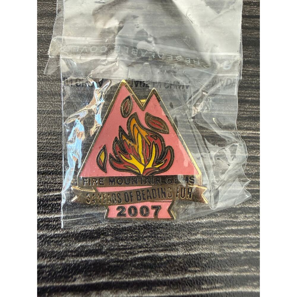 6/$25 NWT Fire Mountain Gems 2007 "34 Years of Beading Fun" Lapel Pin